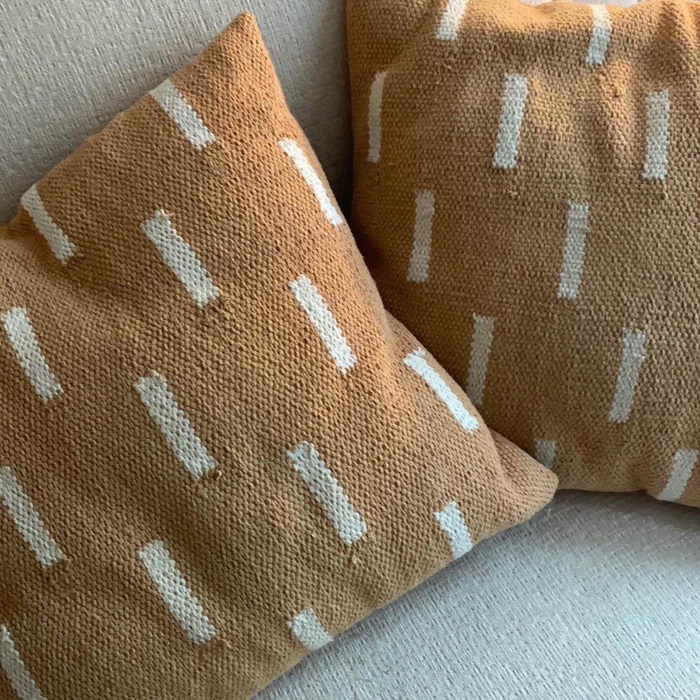 Orange throw pillows